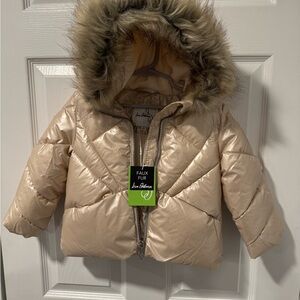 Sam Edelman Faux Fur Hooded Puffer Jacket 2T NWT